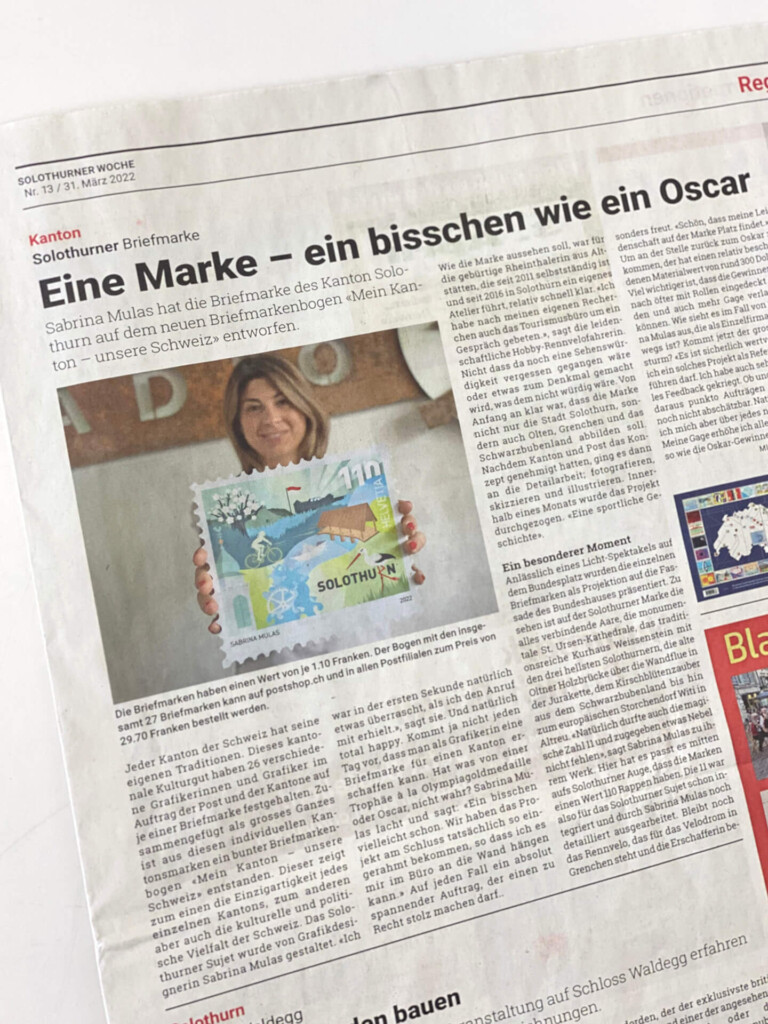 Sonderbriefmarke für Die Schweizerische Post Zeitungsberichte 02