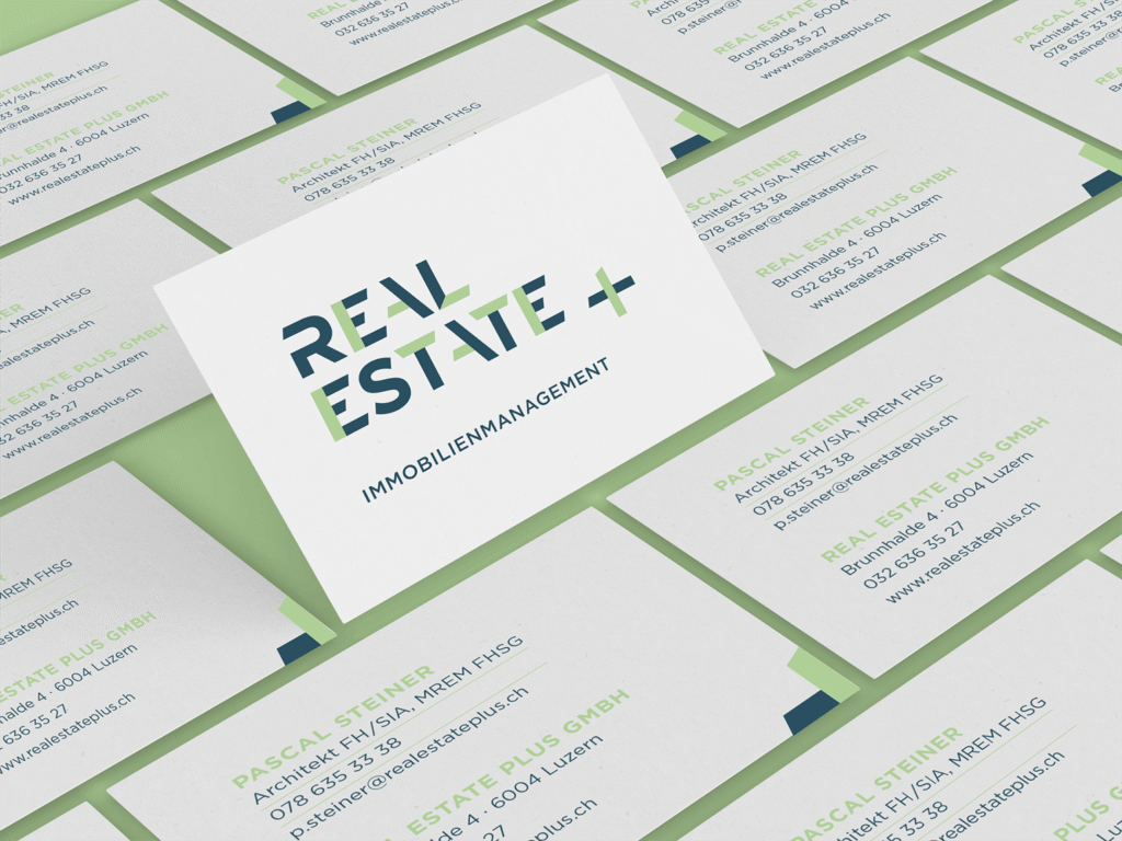 Real Estate Plus – Visuelle Klarheit, Logoentwicklung und illustrative Darstellung der Geschäftsfelder 01