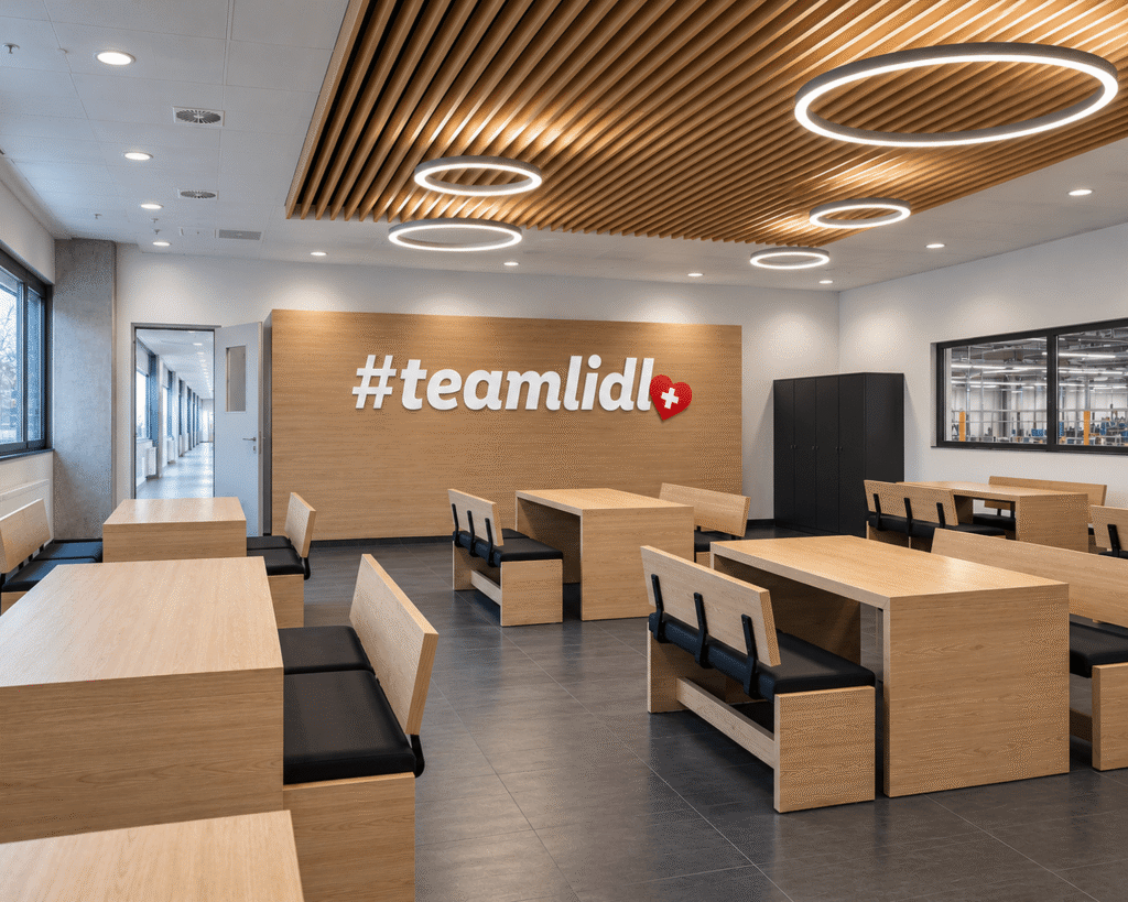 Lidl Schweiz Logistikzentrum in Derendingen Solothurn – Interior Branding Konzept mit Signaletik und Baubegleitung